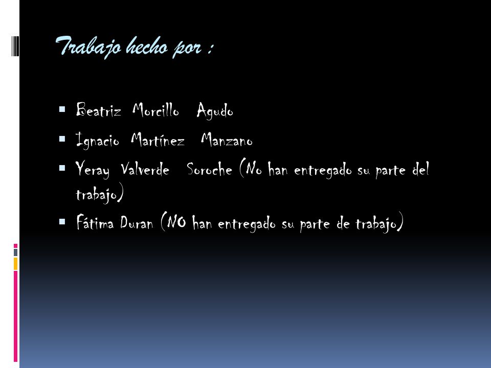 Trabajo hecho por : Beatriz Morcillo Agudo Ignacio Martínez Manzano