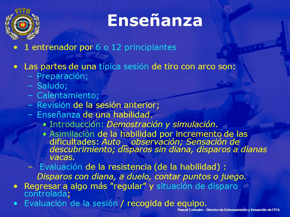 Enseñanza 1 entrenador por 6 o 12 principiantes