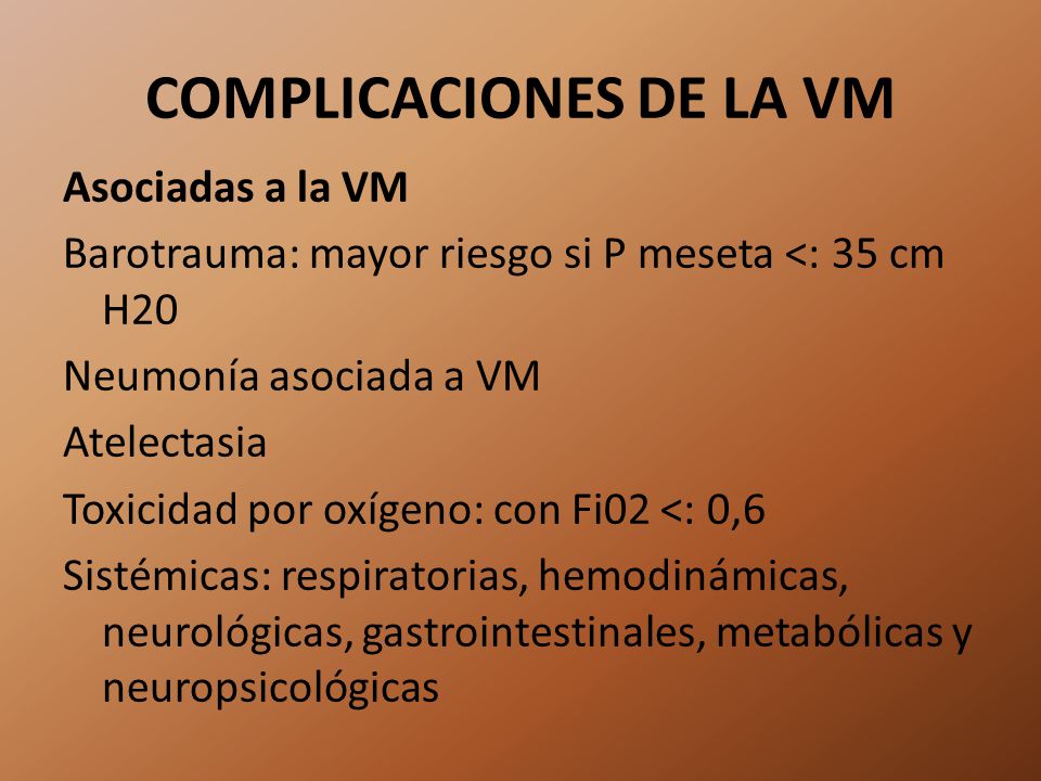 COMPLICACIONES DE LA VM