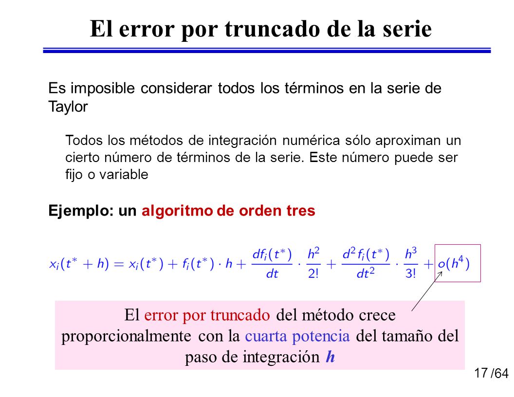 El error por truncado de la serie