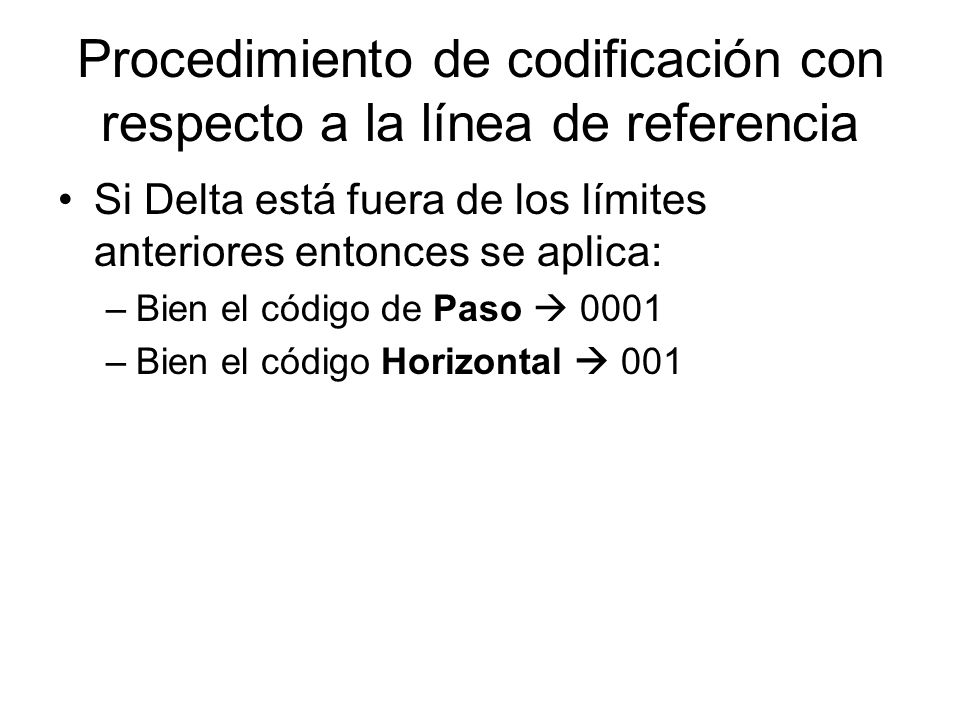 Procedimiento de codificación con respecto a la línea de referencia