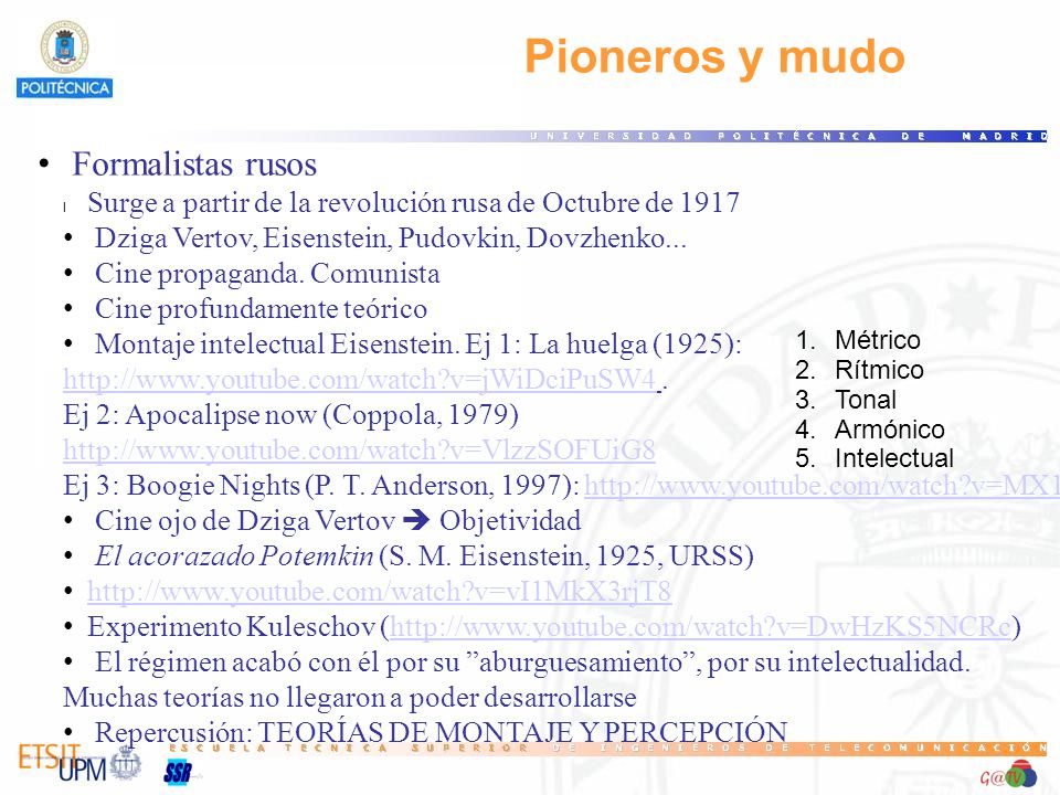Pioneros y mudo Formalistas rusos