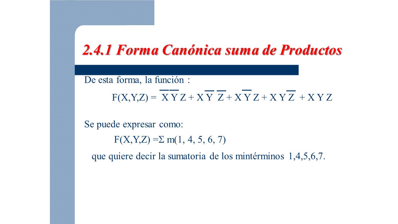 2.4.1 Forma Canónica suma de Productos