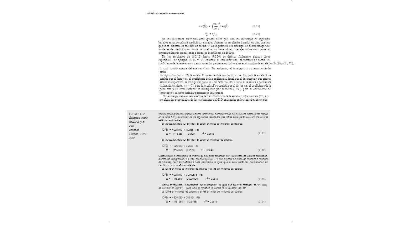 w1 2 r 2 2 EJEMPLO 2 Relación entre la IDPB y el PIB,