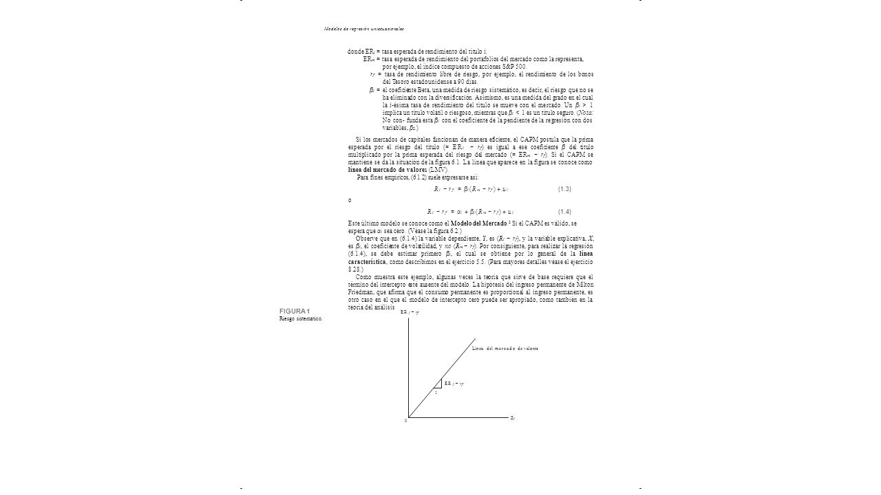 FIGURA 1 donde ERi = tasa esperada de rendimiento del título i.