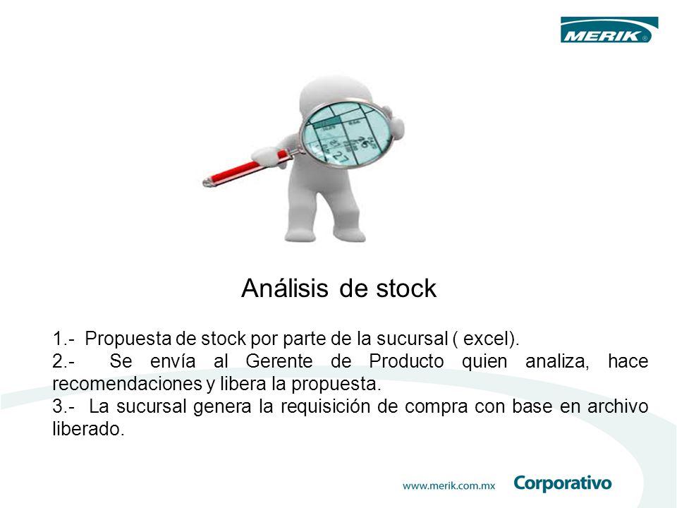 Análisis de stock 1.- Propuesta de stock por parte de la sucursal ( excel).