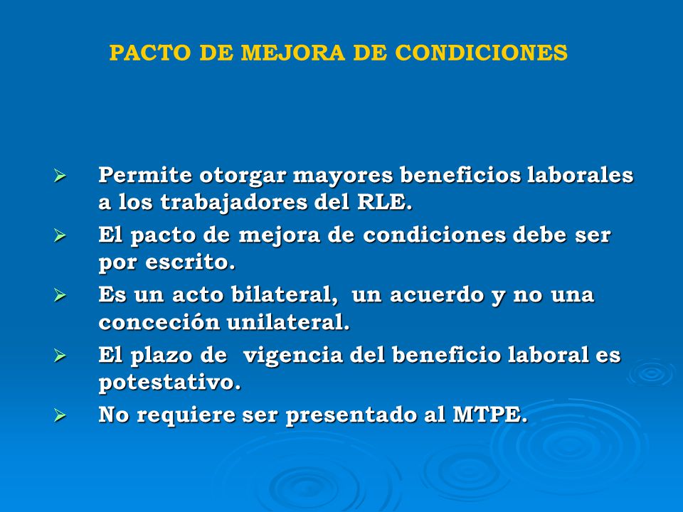 PACTO DE MEJORA DE CONDICIONES