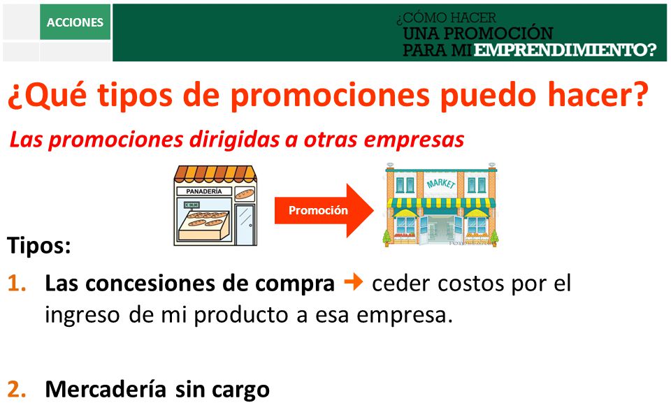 ¿Qué tipos de promociones puedo hacer