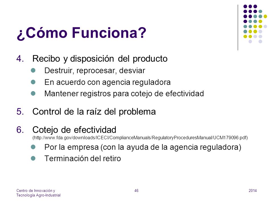 ¿Cómo Funciona Recibo y disposición del producto