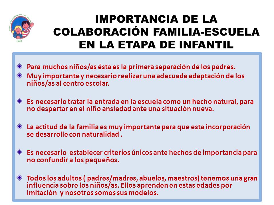 IMPORTANCIA DE LA COLABORACIÓN FAMILIA-ESCUELA EN LA ETAPA DE INFANTIL