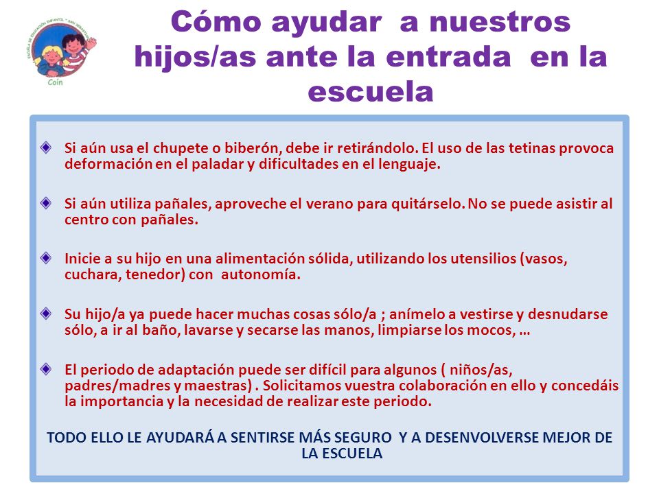 Cómo ayudar a nuestros hijos/as ante la entrada en la escuela