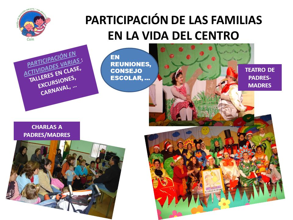 PARTICIPACIÓN DE LAS FAMILIAS EN LA VIDA DEL CENTRO