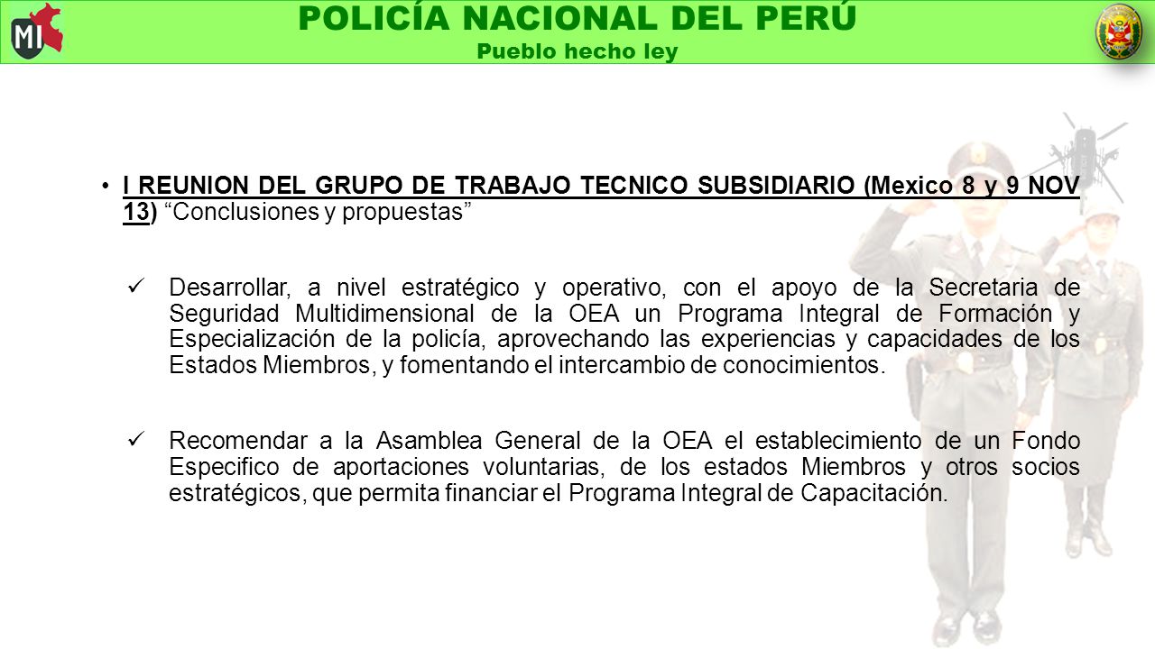 I REUNION DEL GRUPO DE TRABAJO TECNICO SUBSIDIARIO (Mexico 8 y 9 NOV 13) Conclusiones y propuestas