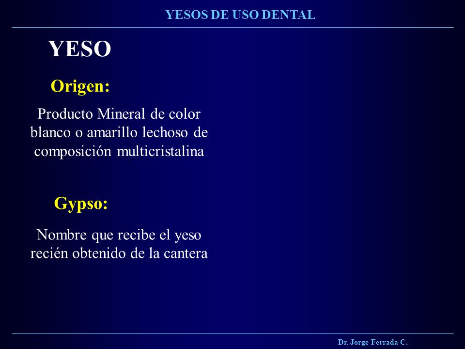 Nombre que recibe el yeso recién obtenido de la cantera