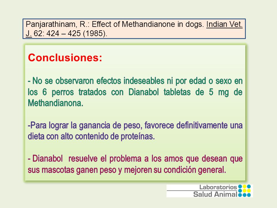 Panjarathinam, R. : Effect of Methandianone in dogs. Indian Vet. J