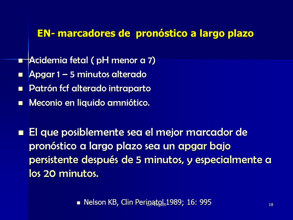 EN- marcadores de pronóstico a largo plazo