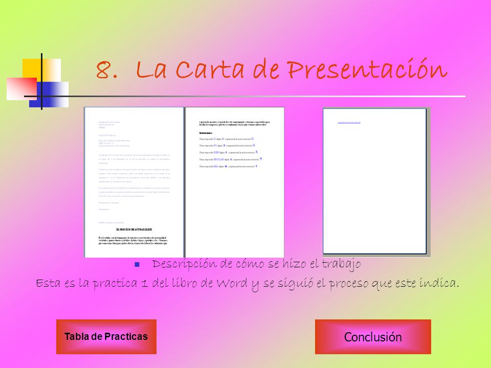 8. La Carta de Presentación