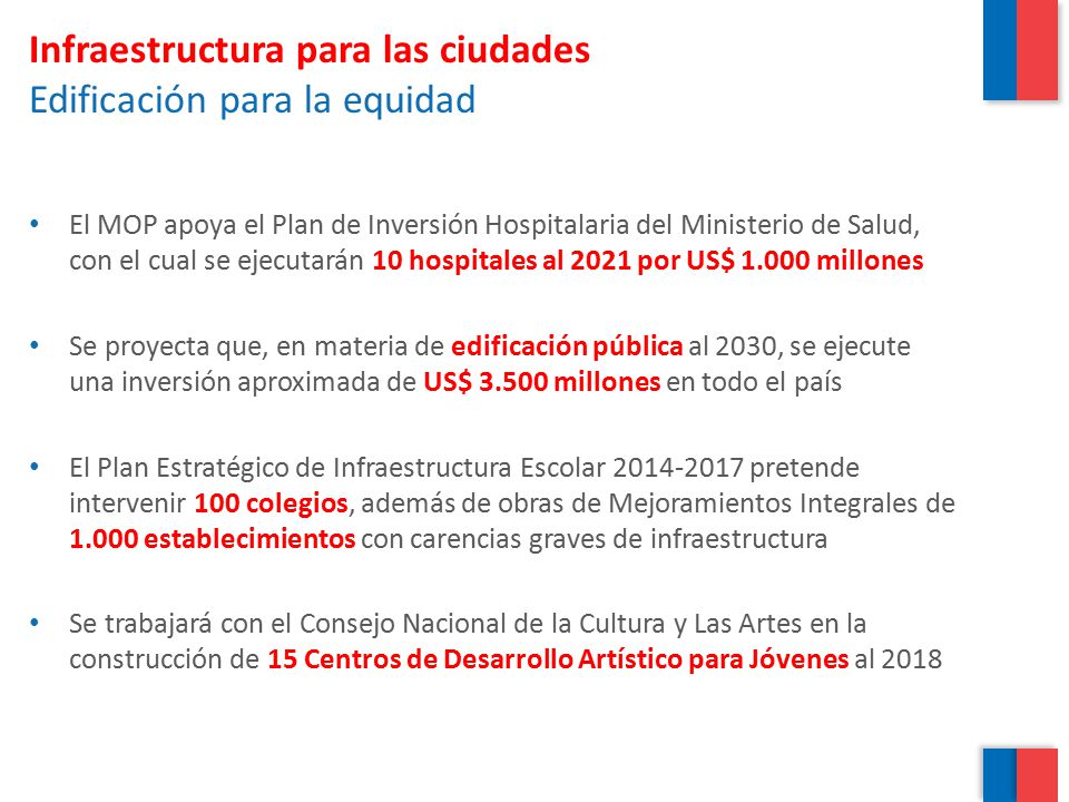 Infraestructura para las ciudades Edificación para la equidad