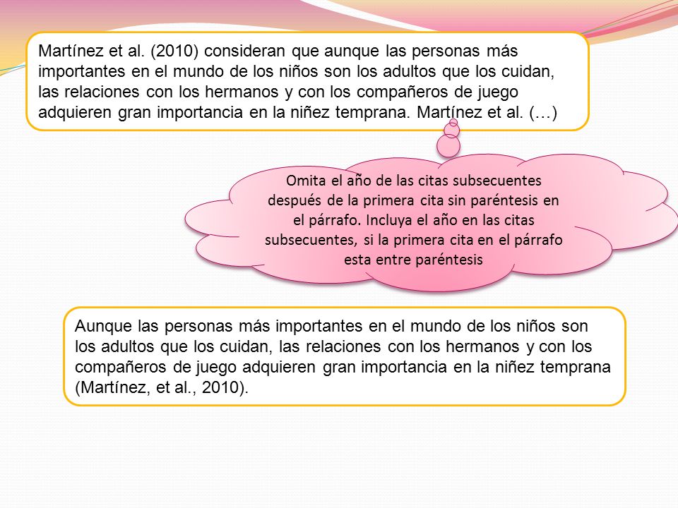 Martínez et al. (2010) consideran que aunque las personas más importantes en el mundo de los niños son los adultos que los cuidan, las relaciones con los hermanos y con los compañeros de juego adquieren gran importancia en la niñez temprana. Martínez et al. (…)