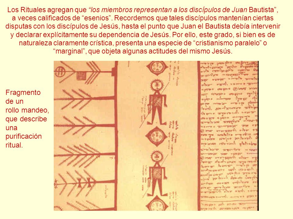 Fragmento de un rollo mandeo, que describe una purificación ritual.