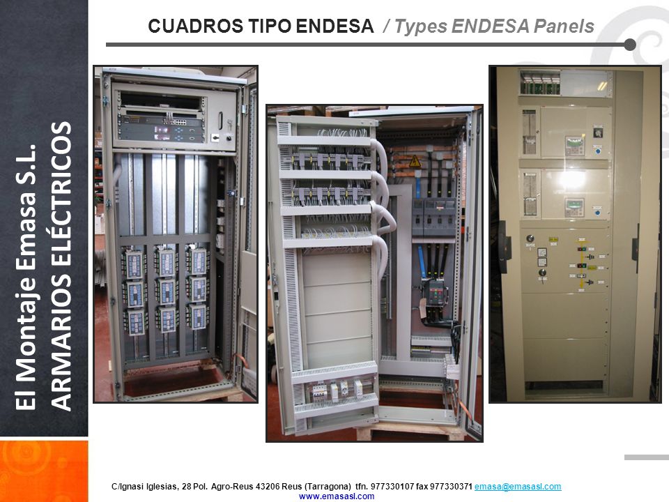 CUADROS TIPO ENDESA / Types ENDESA Panels