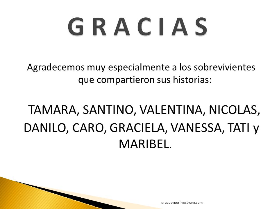 G R A C I A S TAMARA, SANTINO, VALENTINA, NICOLAS,