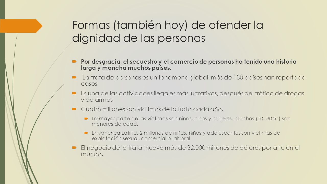 Formas (también hoy) de ofender la dignidad de las personas