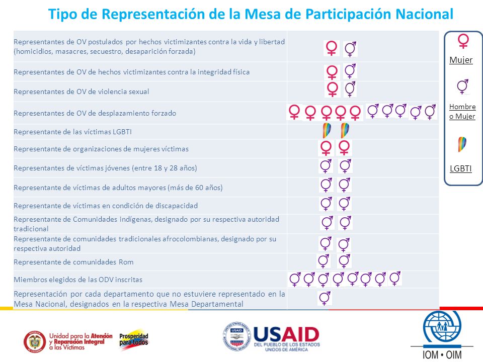 Tipo de Representación de la Mesa de Participación Nacional