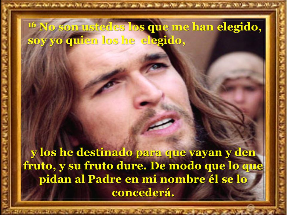 16 No son ustedes los que me han elegido, soy yo quien los he elegido,