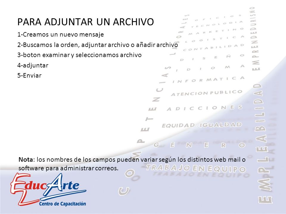 PARA ADJUNTAR UN ARCHIVO