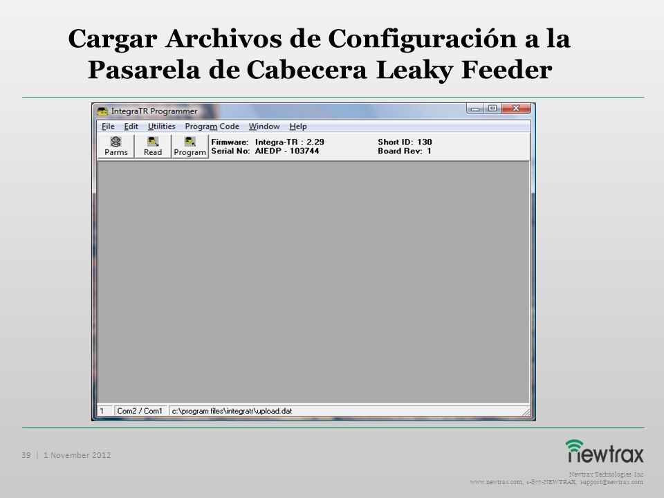 Cargar Archivos de Configuración a la Pasarela de Cabecera Leaky Feeder