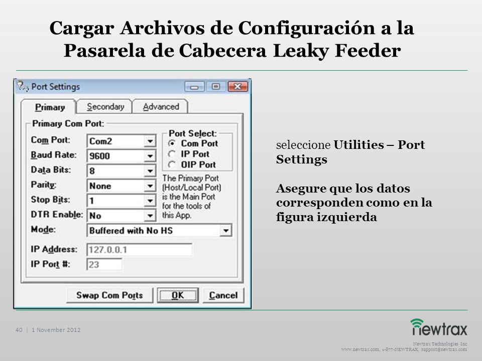 Cargar Archivos de Configuración a la Pasarela de Cabecera Leaky Feeder
