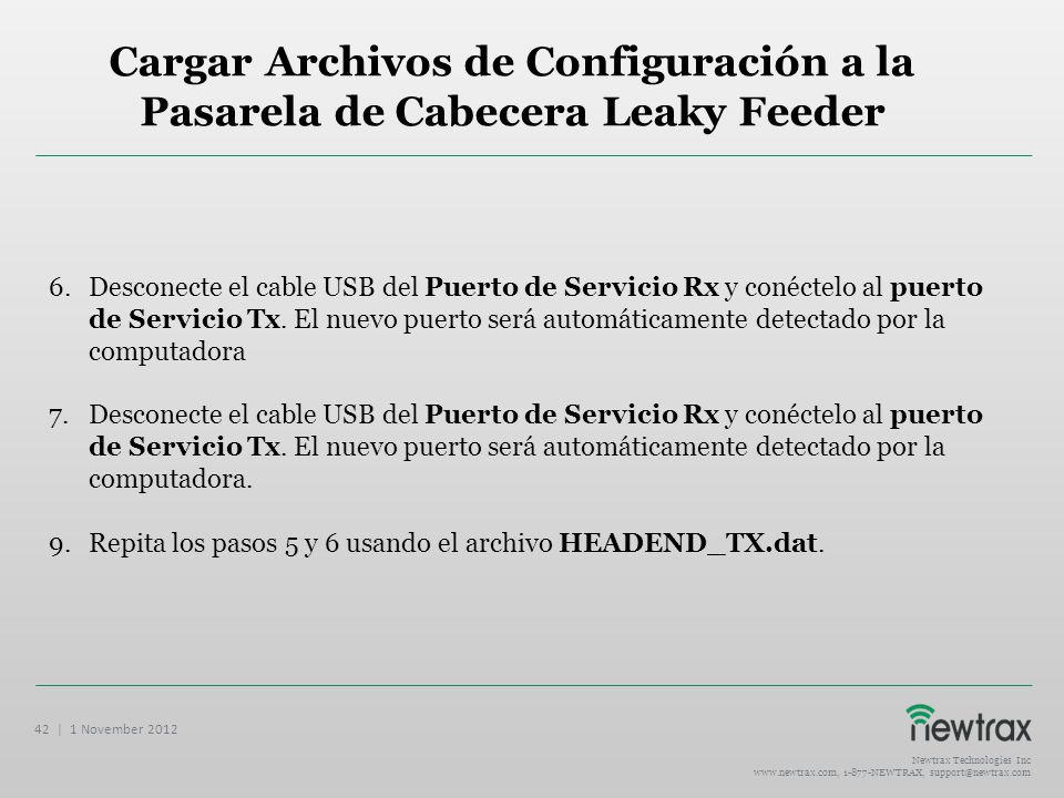 Cargar Archivos de Configuración a la Pasarela de Cabecera Leaky Feeder