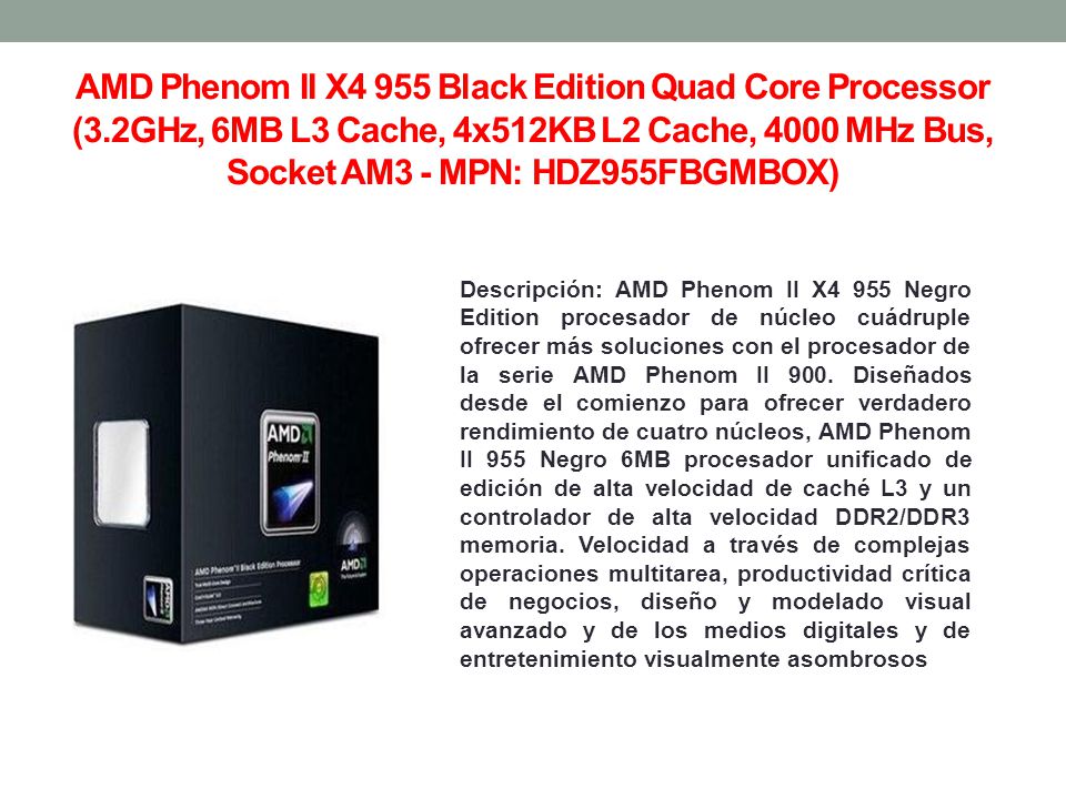 AMD Phenom II X4 955 Black Edition Quad Core Processor (3