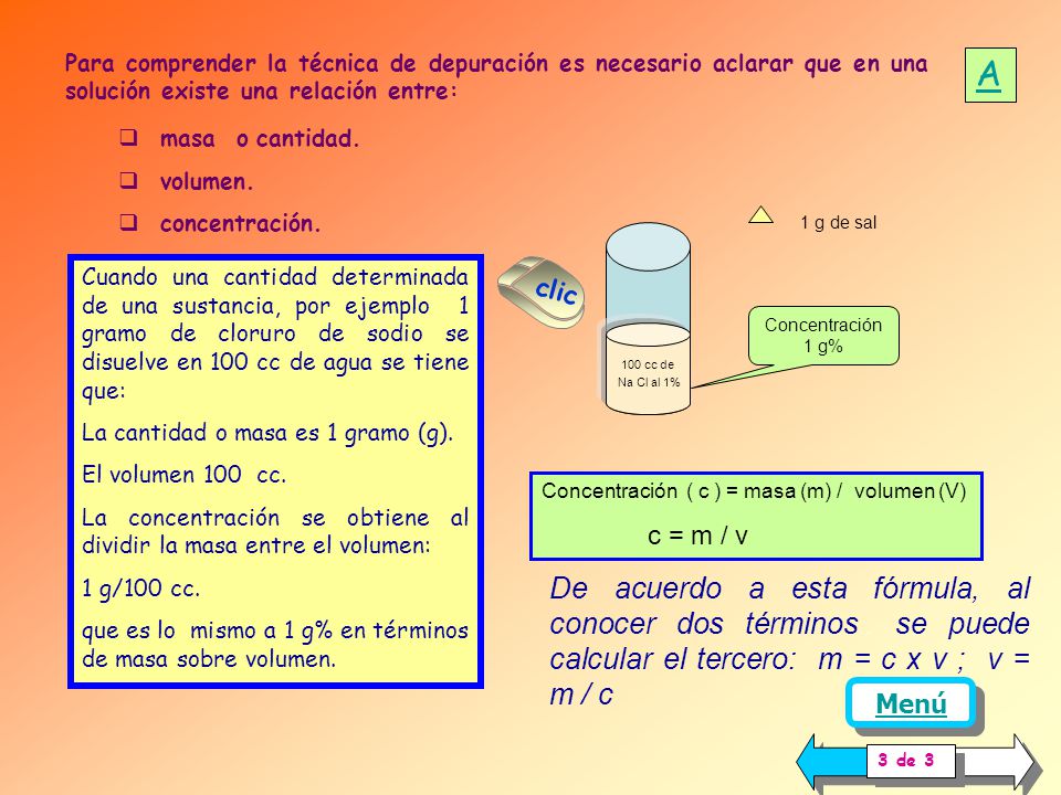 Para comprender la técnica de depuración es necesario aclarar que en una solución existe una relación entre: