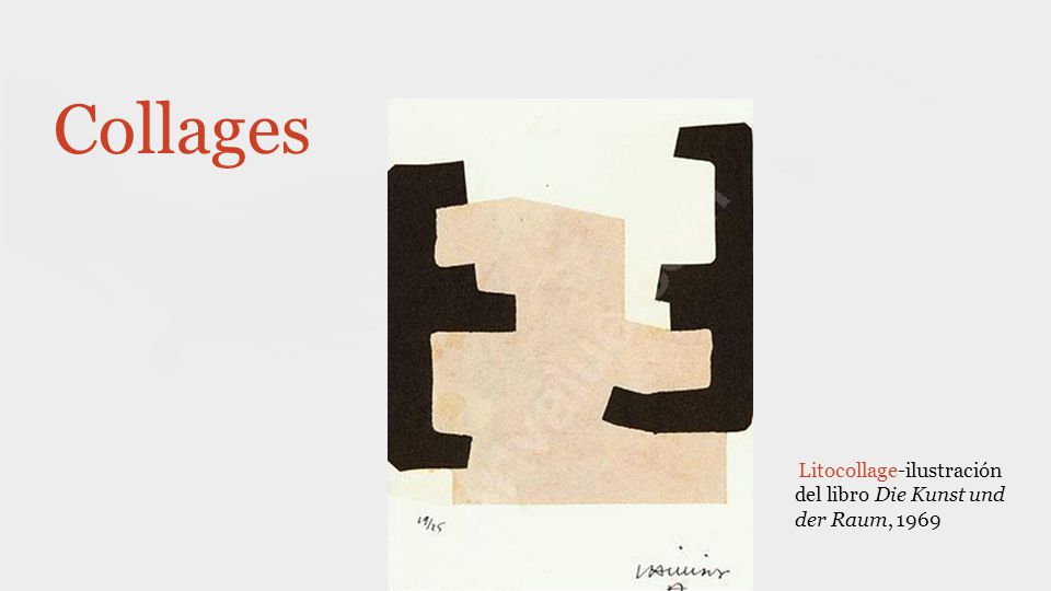 Collages Litocollage-ilustración del libro Die Kunst und der Raum, 1969