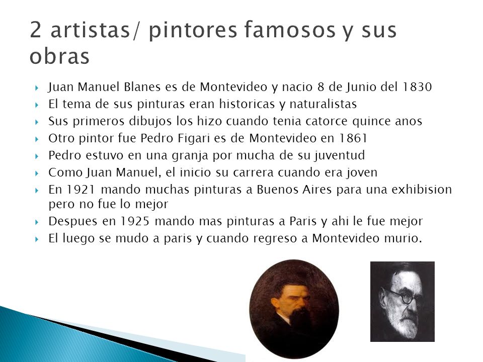 2 artistas/ pintores famosos y sus obras