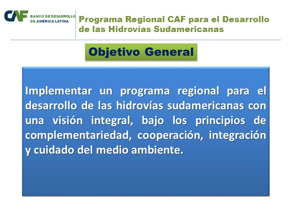 Programa Regional CAF para el Desarrollo de las Hidrovías Sudamericanas