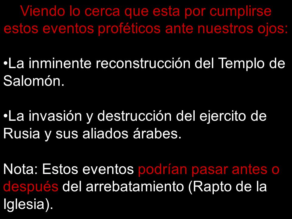 Viendo lo cerca que esta por cumplirse estos eventos proféticos ante nuestros ojos: