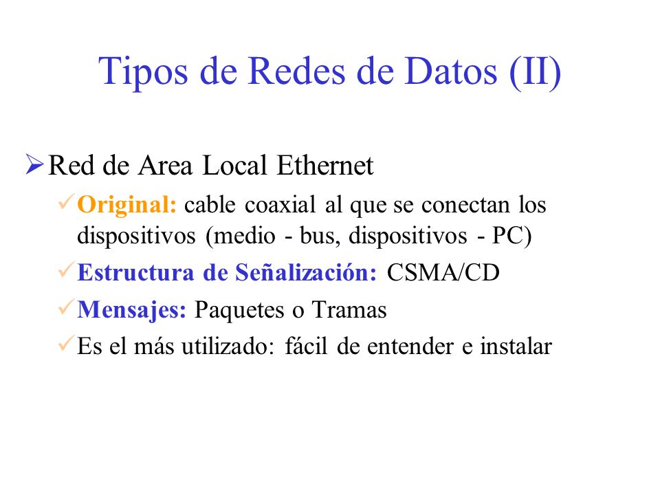 Tipos de Redes de Datos (II)