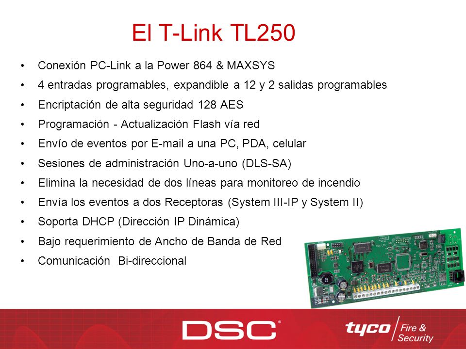 El T-Link TL250 Conexión PC-Link a la Power 864 & MAXSYS
