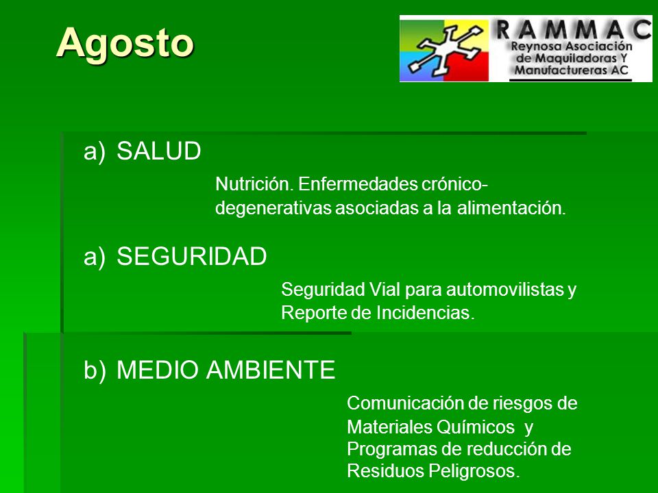 Agosto SALUD Nutrición. Enfermedades crónico- degenerativas asociadas a la alimentación.