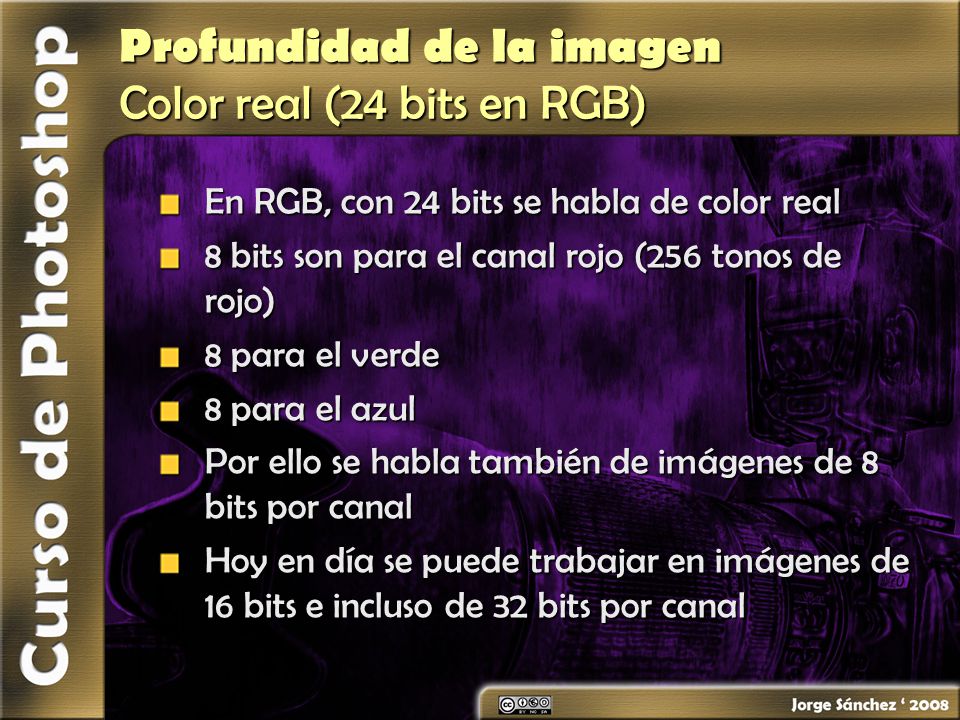 Profundidad de la imagen Color real (24 bits en RGB)
