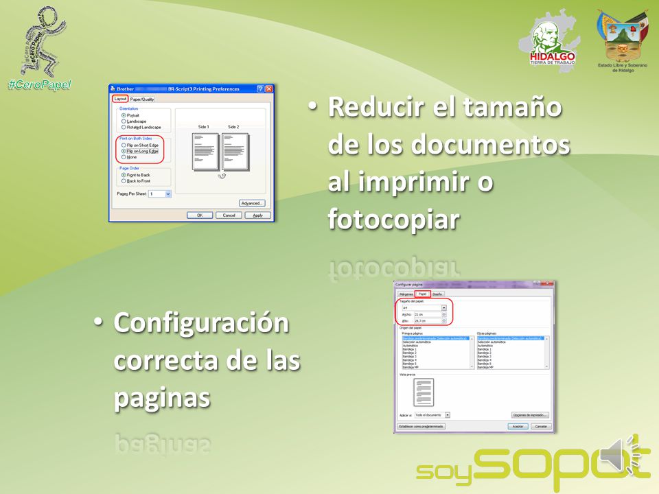 Reducir el tamaño de los documentos al imprimir o fotocopiar
