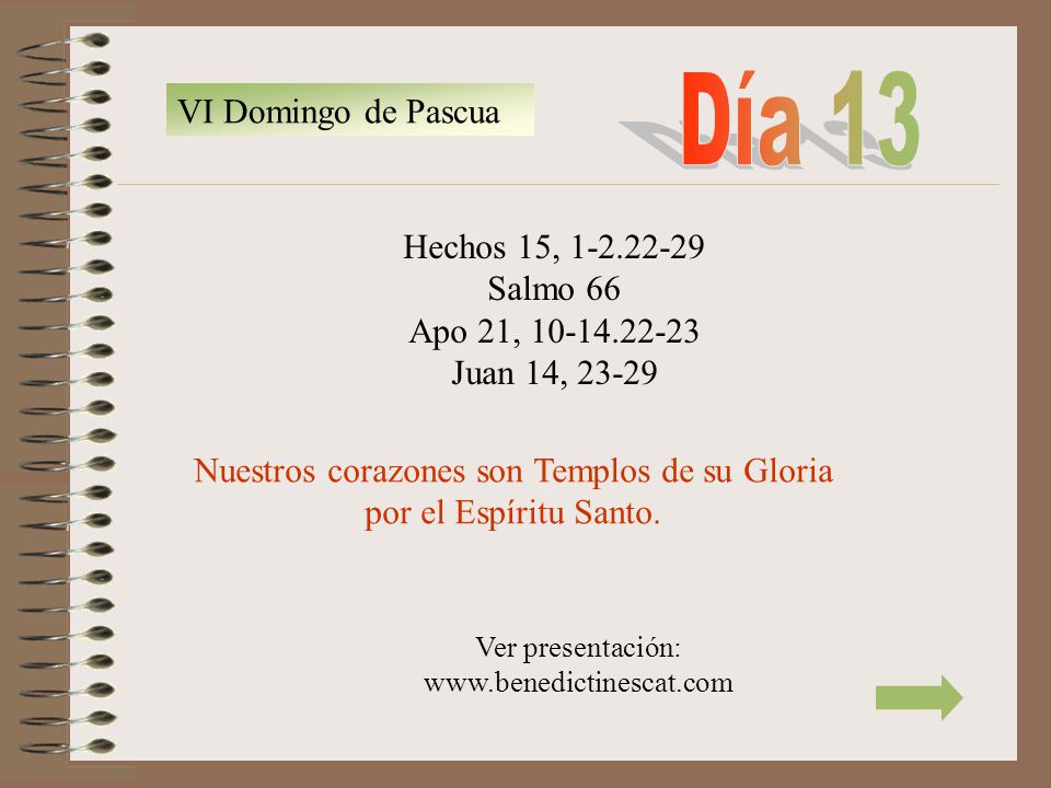 Día 13 VI Domingo de Pascua