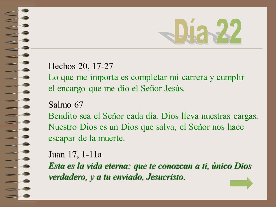 Día 22 Hechos 20, Lo que me importa es completar mi carrera y cumplir el encargo que me dio el Señor Jesús.