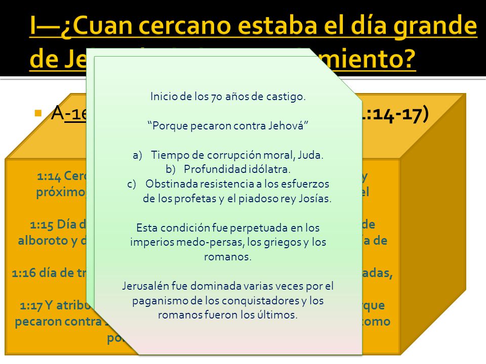 I—¿Cuan cercano estaba el día grande de Jehová, de ira y asolamiento
