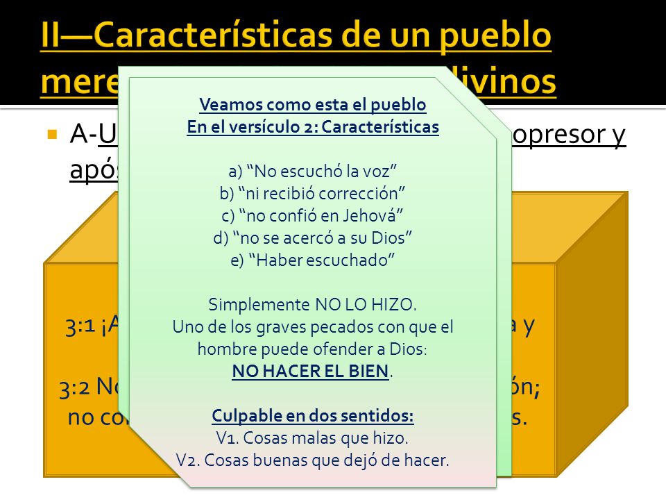II—Características de un pueblo merecedor de los juicios divinos