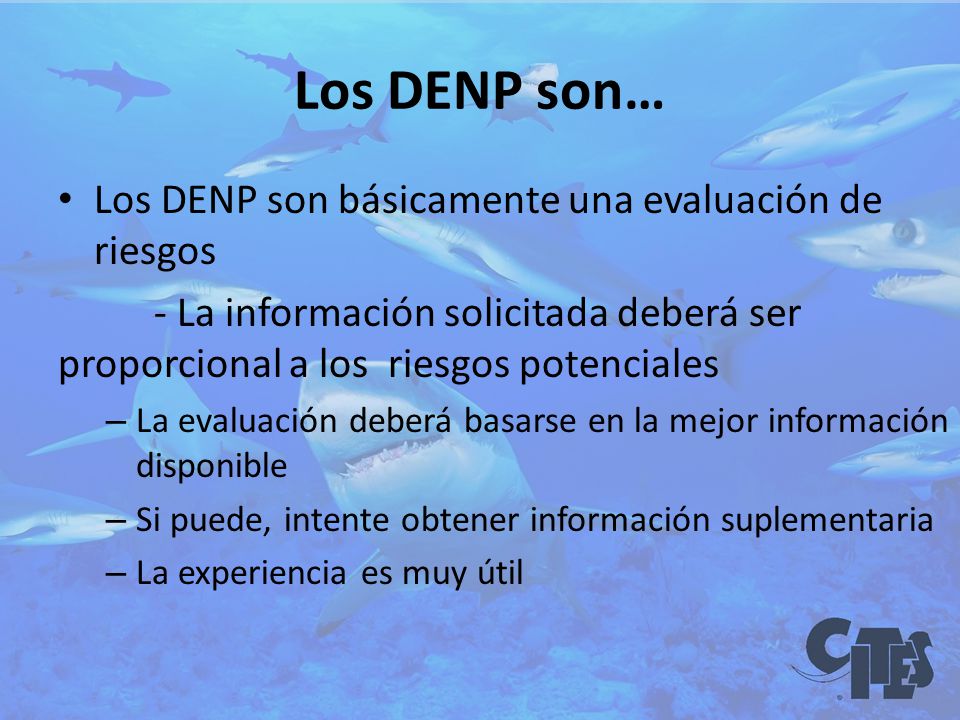 Los DENP son… Los DENP son básicamente una evaluación de riesgos