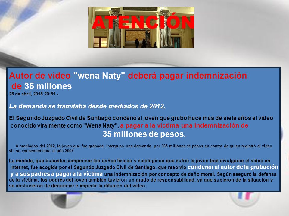 ATENCIÓN Autor de video wena Naty deberá pagar indemnización